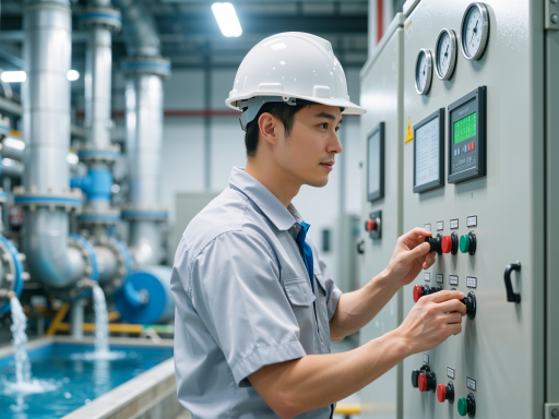 某大型制造企业车间现场，我司设备正在稳定运行，多名技术人员现场指导操作